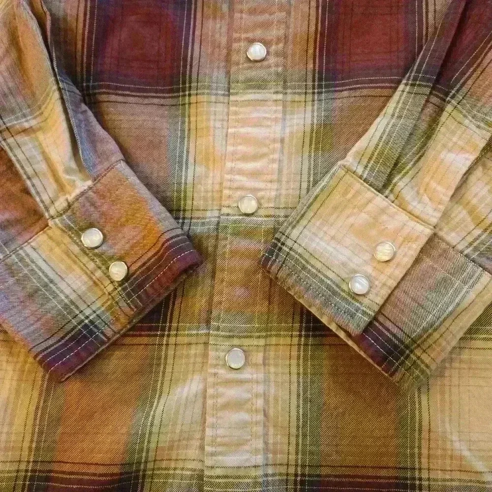 Levi's Plaid Snap Button Down Long Sleeve Shirt Red Size Medium